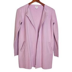 J. Crew Juliette Sweater Blazer Collarless Open Front Lavender Size XS